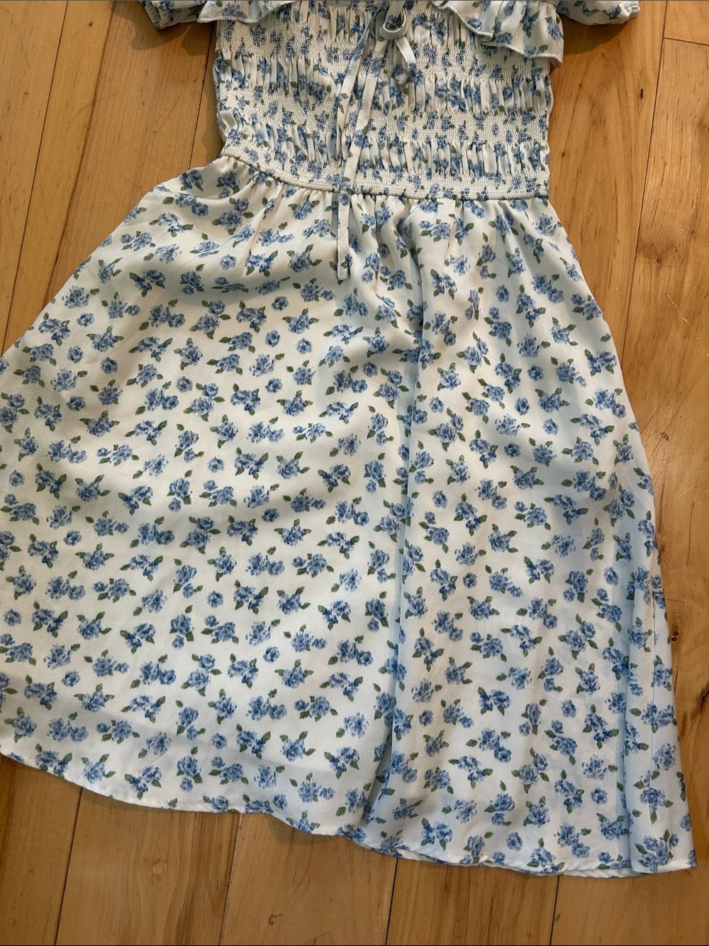 Ivy City Co Mini Rae Dress in Blue Floral 8T - Picture 4 of 8